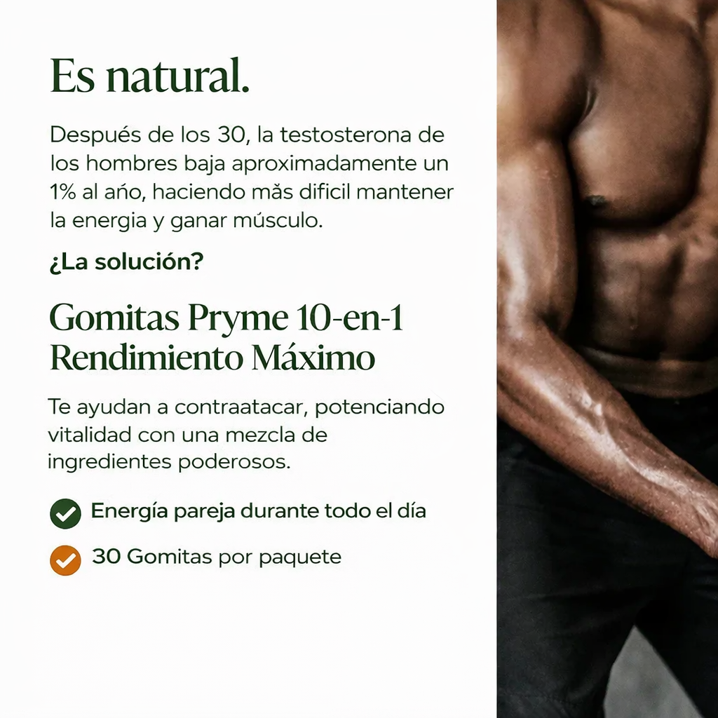 Gomitas PRYME:  Cuando rendir bien vuelve a ser Natural